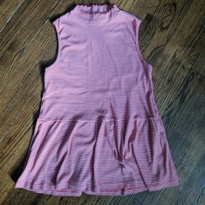 Anthropologie TLA mock neck pink stripe top